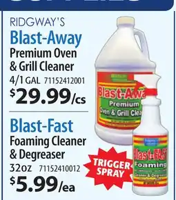 Restaurant Depot RIDGWAY'S Blast-Away Premium Oven & Grill Cleaner, Blast-Fast Foaming Cleaner & Degreaser offer