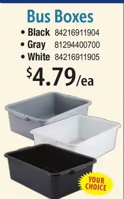 Restaurant Depot Bus Boxes offer