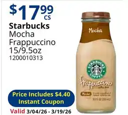 Restaurant Depot Starbucks Mocha Frappuccino offer