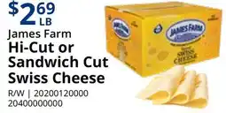 Restaurant Depot James Farm Hi-Cut or Sandwich Cut Swiss Cheese offer