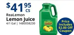 Restaurant Depot ReaLemon Lemon Juice offer