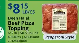 Restaurant Depot Deen Halal Beef Pizza Topping offer