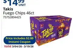 Restaurant Depot Takis Fuego Chips 46ct offer