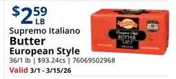 Restaurant Depot Supremo Italiano Butter European Style offer