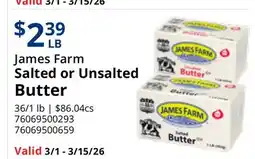Restaurant Depot James Farm Salted or Unsalted Butter offer