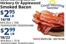 Restaurant Depot Good Morning Sunrise Hickory Or Applewood Smoked Bacon offer