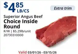 Restaurant Depot Superior Angus Beef Choice Inside Round offer