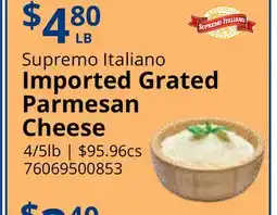 Restaurant Depot Supremo Italiano Imported Grated Parmesan Cheese offer