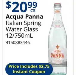 Restaurant Depot Acqua Panna Italian Spring Water Glass offer