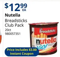 Restaurant Depot Nutella Breadsticks Club Pack offer