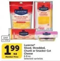 Albertsons Lucerne Sliced, Shredded, Chunk or Snacker Cut Cheese offer