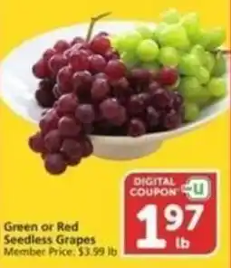 Albertsons Green or Red Seedless Grapes offer