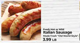 Sunset Foods Fresh Hot or Mild Italian Sausage offer