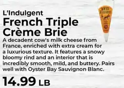 Sunset Foods L'Indulgent French Triple Crème Brie offer
