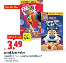 Lidl cereal, family size offer