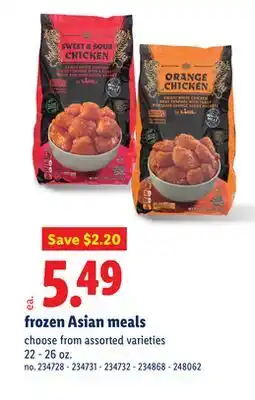 Lidl frozen Asian meals offer