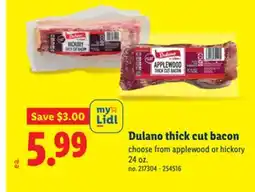 Lidl Dulano thick cut bacon offer
