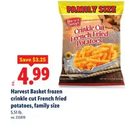 Lidl Harvest Basket frozen crinkle cut French fried potatoes, family size offer