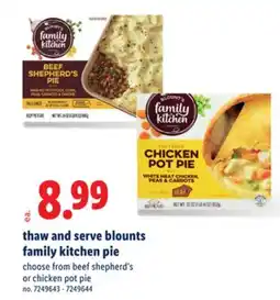 Lidl thaw and serve blounts family kitchen pie offer