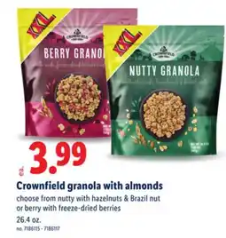 Lidl Crownfield granola with almonds offer