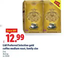 Lidl Lidl Preferred Selection gold coffee medium roast, family size offer