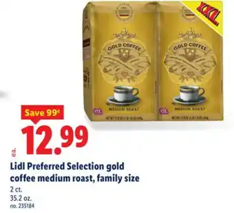 Lidl Lidl Preferred Selection gold coffee medium roast, family size offer