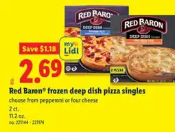 Lidl Red Baron frozen deep dish pizza singles offer