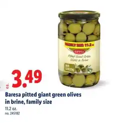 Lidl Baresa pitted giant green olives in brine, family size offer
