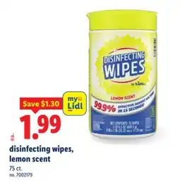 Lidl disinfecting wipes, lemon scent offer