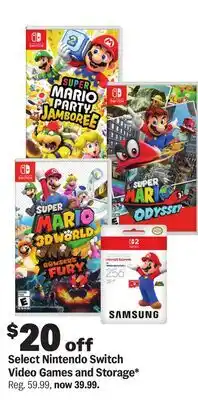 Meijer Select Nintendo Switch Video Games and Storage offer