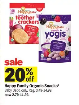 Meijer Happy Family Organic Snacks offer