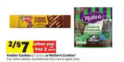 Meijer Keebler Cookies 8.5-13.4 oz. or Mother's Cookies* 9 oz offer