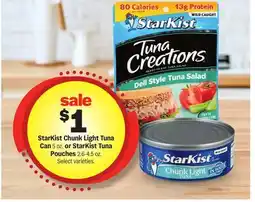 Meijer StarKist Chunk Light Tuna Can 5 oz. or StarKist Tuna Pouches 2.6-4.5 oz offer