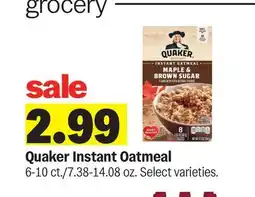 Meijer Quaker Instant Oatmeal offer