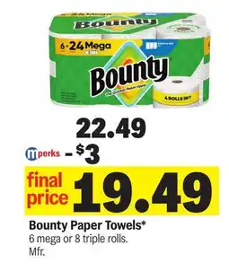 Meijer Bounty Paper Towels offer