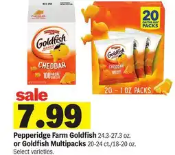 Meijer Pepperidge Farm Goldfish 24.3-27.3 oz. or Goldfish Multipacks 20-24 ct./18-20 oz offer