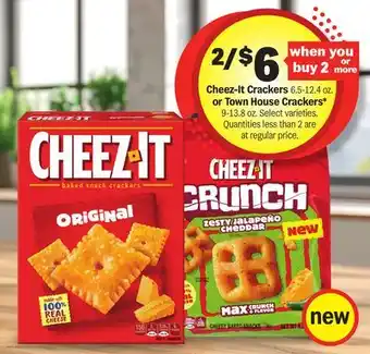 Meijer Cheez-It Crackers 6.5-12.4 oz. or Town House Crackers* 9-13.8 oz offer