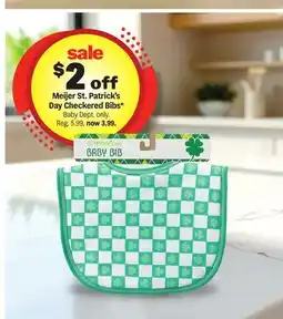 Meijer Meijer St. Patrick's Day Checkered Bibs offer