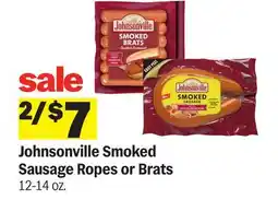Meijer Johnsonville Smoked Sausage Ropes or Brats offer