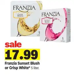 Meijer Franzia Sunset Blush or Crisp White offer