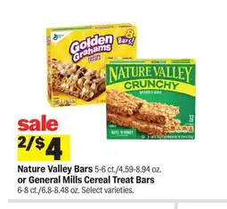 Meijer Nature Valley Bars 5-6 ct./4.59-8.94 oz. or General Mills Cereal Treat Bars 6-8 ct./6.8-8.48 oz offer