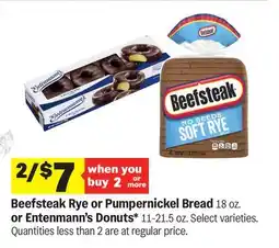 Meijer Beefsteak Rye or Pumpernickel Bread 18 oz. or Entenmann's Donuts* 11-21.5 oz offer