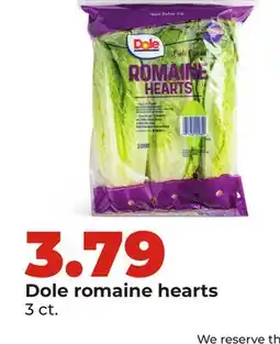 Hy-Vee Dole romaine hearts offer