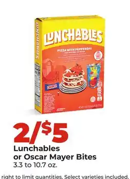Hy-Vee Lunchables or Oscar Mayer Bites offer