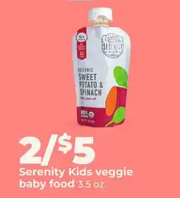 Hy-Vee Serenity Kids veggie baby food offer