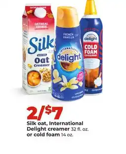 Hy-Vee Silk oat, International Delight creamer 32 fl. oz. or cold foam 14 oz offer