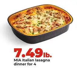 Hy-Vee MIA Italian lasagna dinner for 4 offer