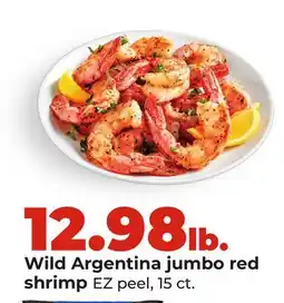 Hy-Vee Wild Argentina jumbo red shrimp EZ offer