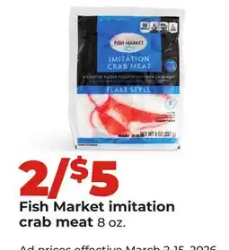 Hy-Vee Fish Market imitation crab meat offer