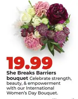 Hy-Vee She Breaks Barriers bouquet offer